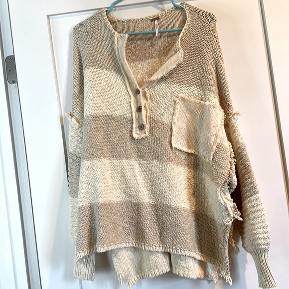 Free People Road Trip Stripe Henley Sweater - Picture 2 of 6